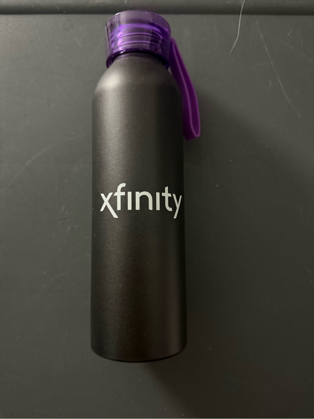 NEW Xfinity Black Met Water Bottle with Purple Cap